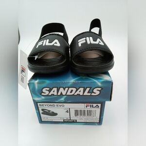 FILA Beyond Evo Black Sandals Infant Size 4 NIB